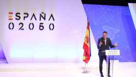 El presidente del Gobierno, Pedro Sánchez, en la presentación del plan España 2050, elaborado por Moncloa / EP