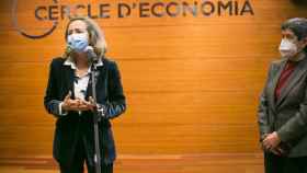 La vicepresidenta económica del Gobierno, Nadia Calviño, en el Círculo de Economía / CdE