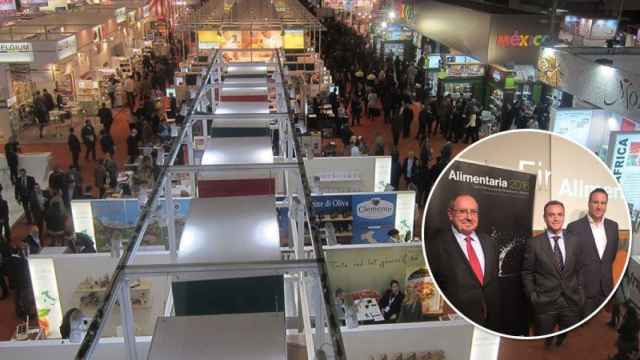 Josep Lluís Bonet, Toni Valls y Màrius Robles en la presentación de Alimentaria 2016.