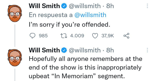 Mensaje del doble de Will Smith / TWITTER
