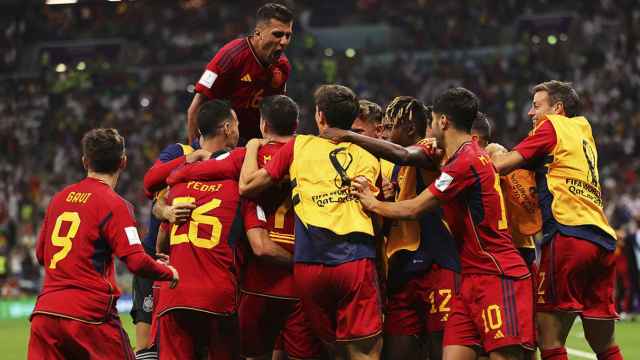 Los jugadores de la España de Luis Enrique festejan el gol de Morata ante Alemania en el Mundial / EFE