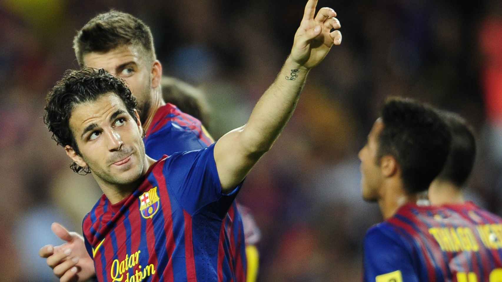 Cesc Fábregas, celebrando un gol en su etapa con el Barça | REDES