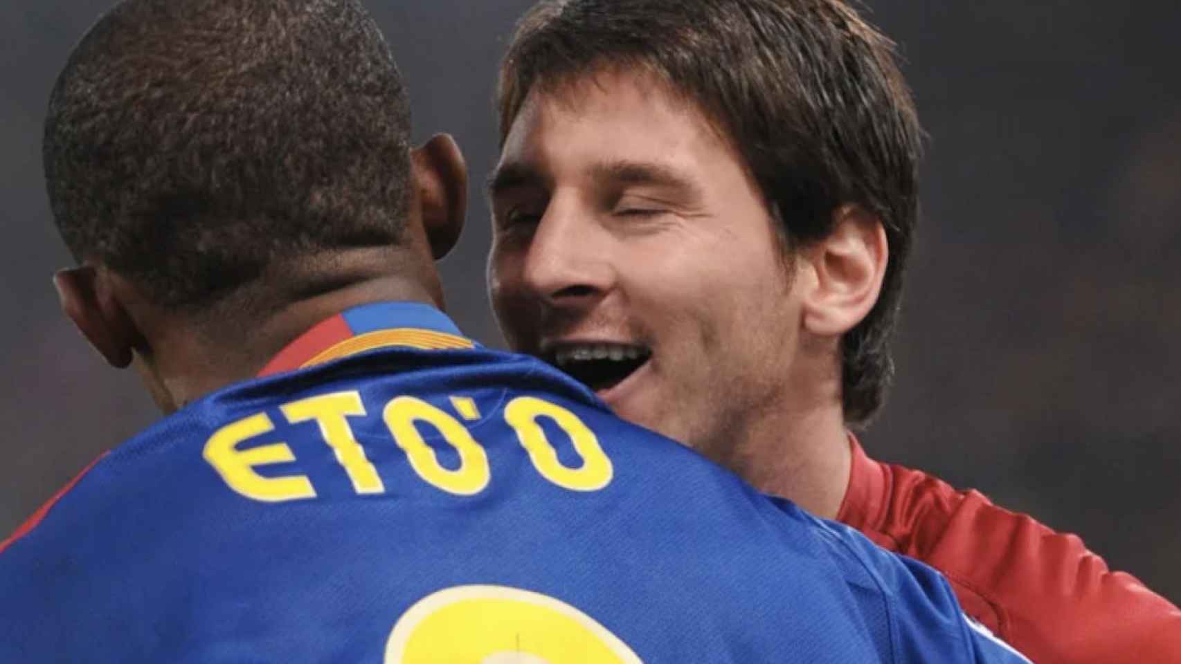 Una foto de Leo Messi y Samuel Eto'o durante un partido del Barça / Twitter