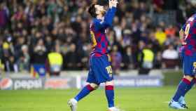 Leo Messi celebrando su gol contra el Borussia Dortmund / FC Barcelona