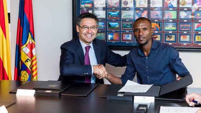 Bartomeu presenta al nuevo encargado de los fichajes en el Barça, Eric Abidal / FCB