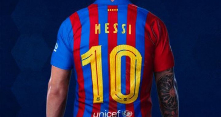 Imagen de la camiseta del Barça con Messi en la espalda / Redes