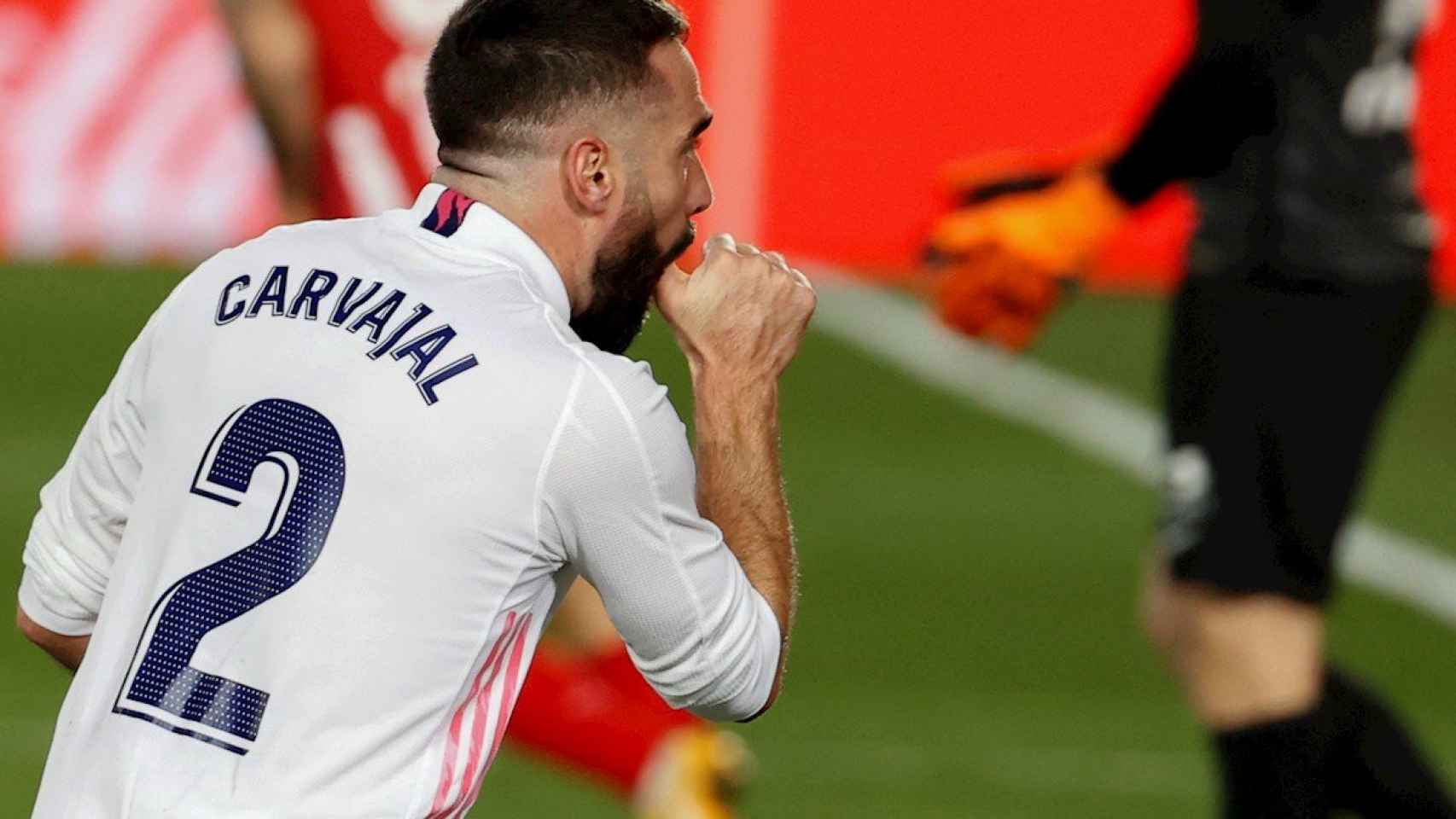 Carvajal celebra un gol del Real Madrid / EFE