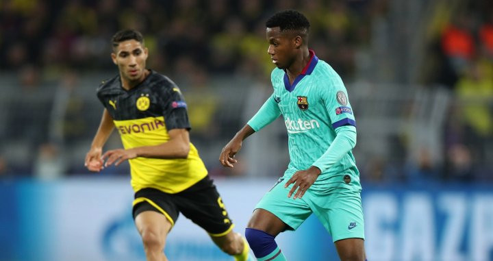 Una foto de Ansu Fati durante el Borussia Dortmund - Barça / EFE