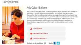 Portal de transparencia de Ada Colau / CG