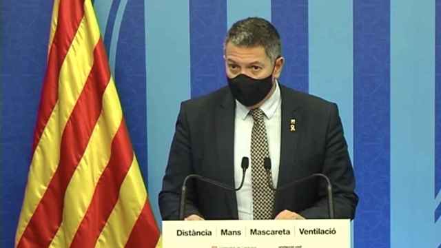 El 'conseller' de Interior, Miquel Sàmper, comparece tras los disturbios por Hasél en Cataluña / INTERIOR