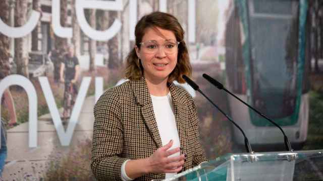 Janet Sanz, teniente de alcalde de Urbanismo, en una comparecencia pública / EFE