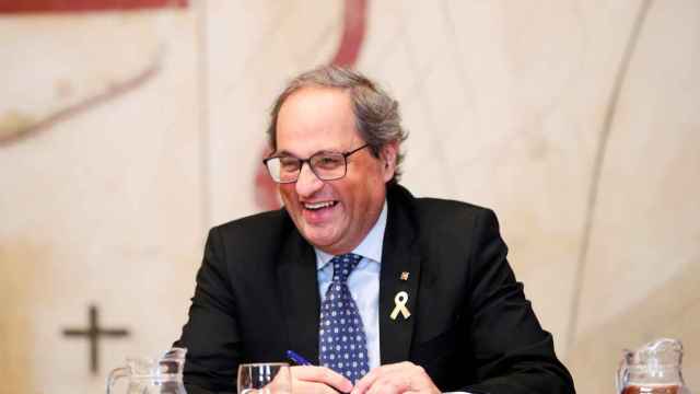 Quim Torra, durante una reunión del Gobierno catalán / EFE