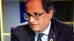 El presidente de la Generalitat, Quim Torra, en la entrevista en TV3