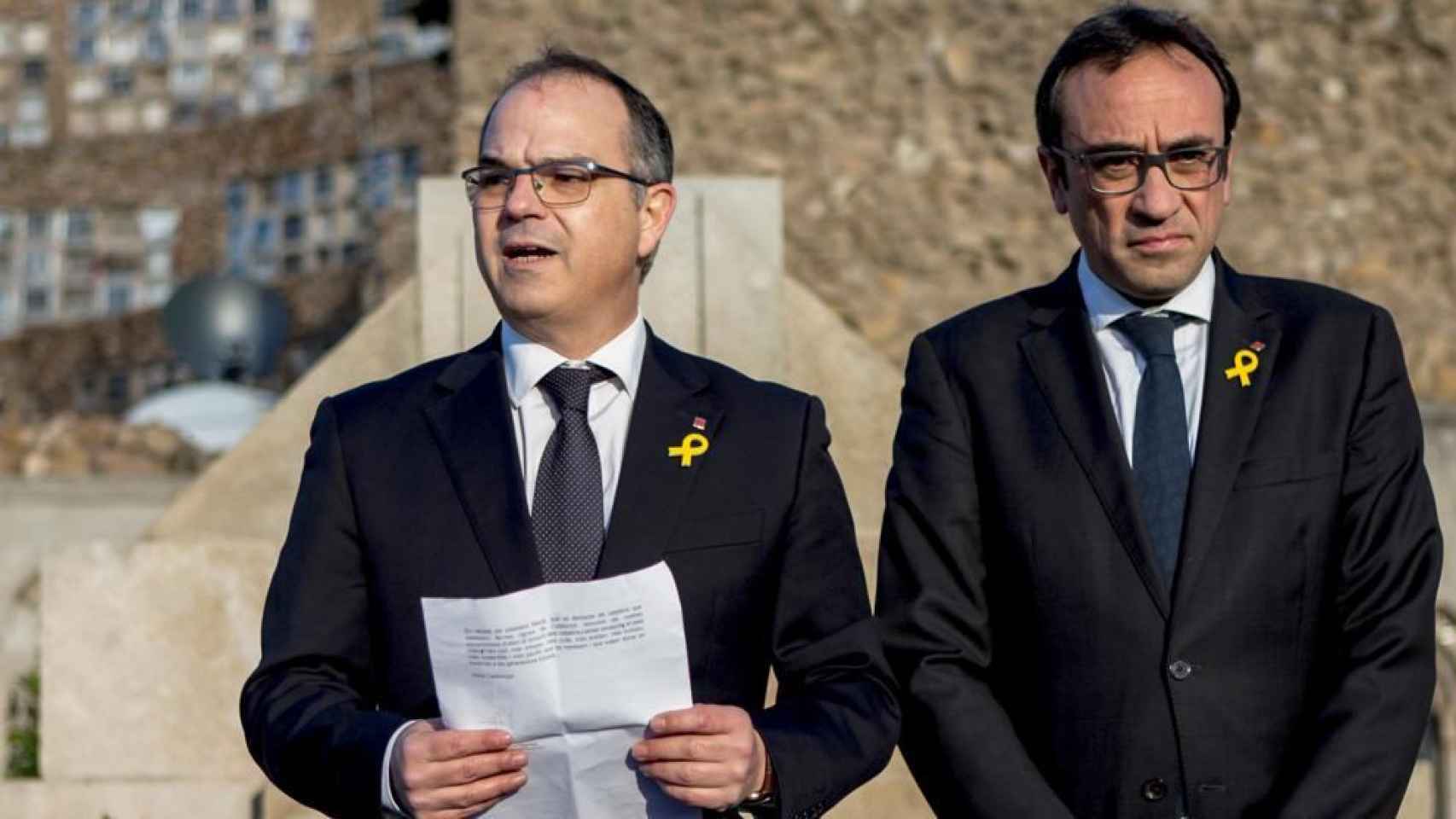 Jordi Turull y Josep Rull, dos de los miembros encarcelados de JxCat que piden evitar elecciones, en una imagen de archivo / EFE