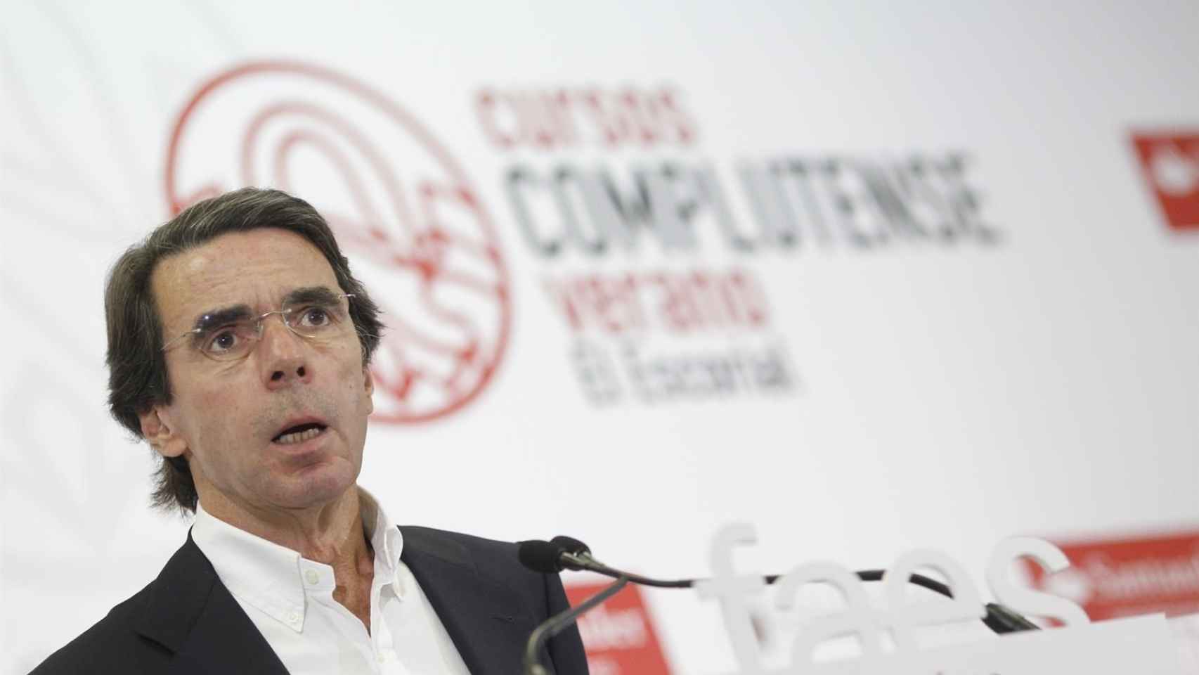 El expresidente del Gobierno José María Aznar en la clausura del curso de verano de la FAES / EUROPA PRESS