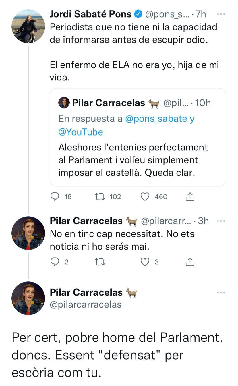 La respuesta de Pilar Carracelas a Jordi Pons / TWITTER
