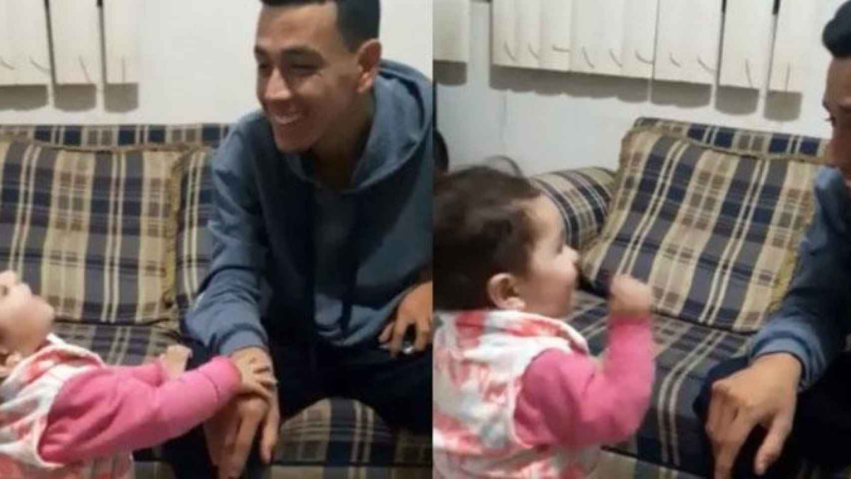 Una niña de dos años intenta comunicarse con su padre sordo / FACEBOOK