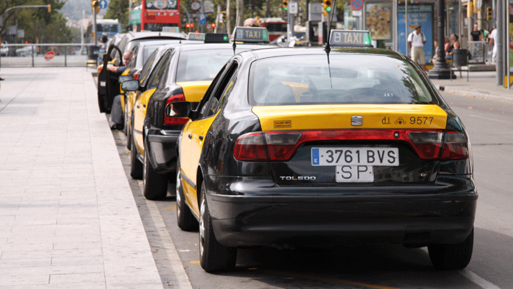 Una foto de archivo con Taxis de Barcelona