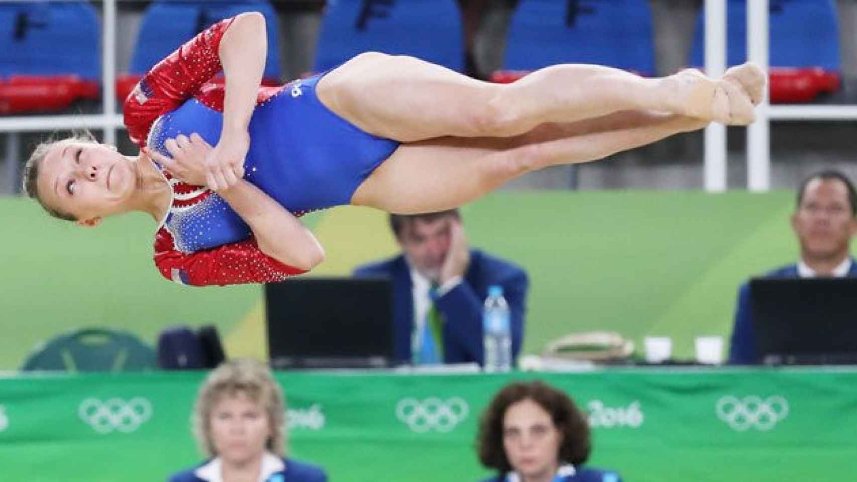 La atleta rusa Daria Spiridonova, en la fase clasificatoria de gimasia de los Juegos Olímpicos de Río 2016.