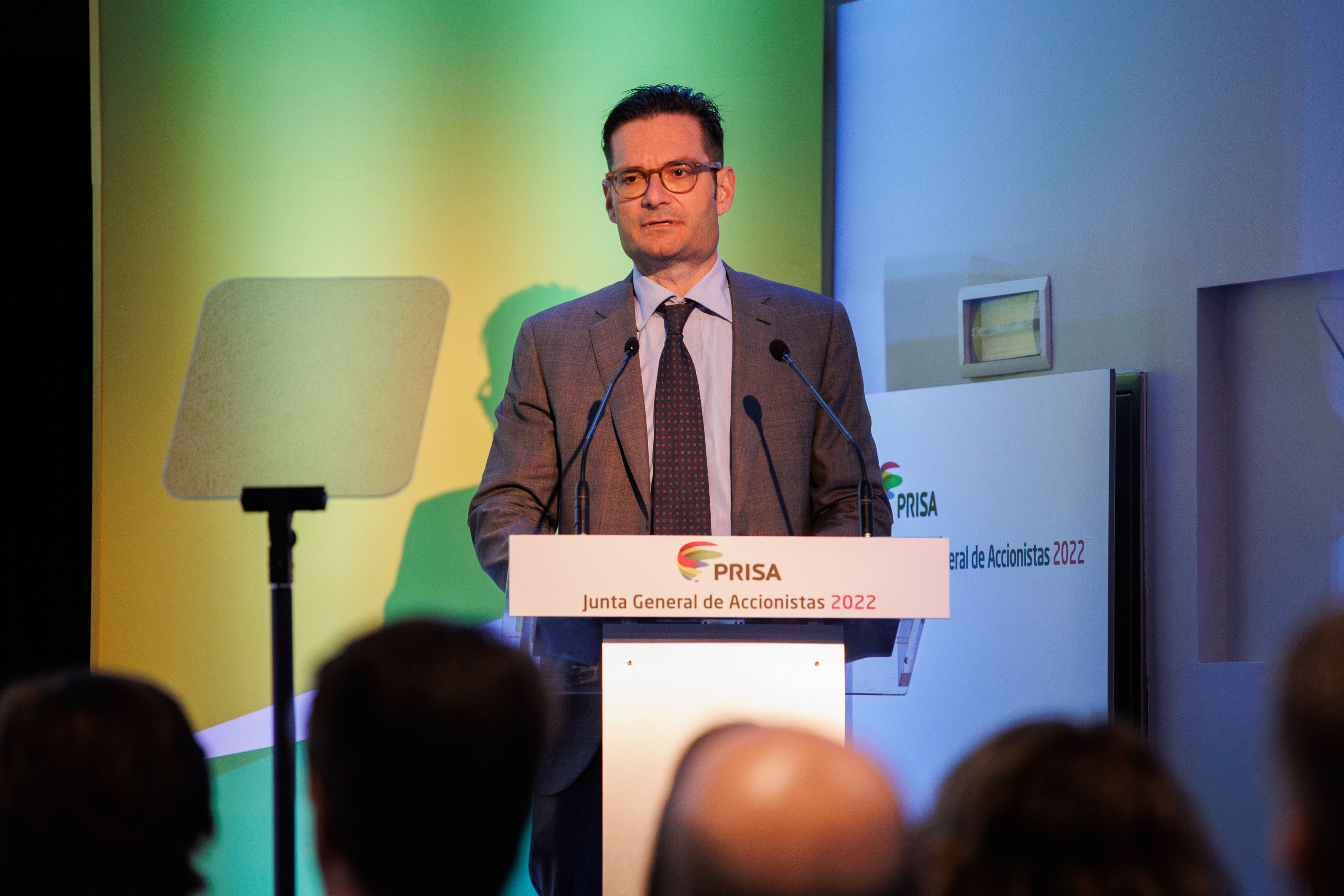 Joseph Oughourlian, presidente de Prisa, durante la última junta de accionistas del grupo / EP