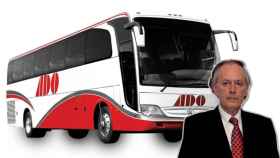Juan Carlos Uriarte, el empresario mexicano que controla el grupo ADO y uno de los autobuses de la compañía / FOTOMONTAJE DE CG