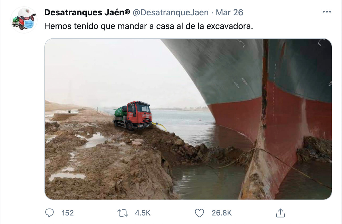 Un 'meme' del Canal de Suez / TWITTER