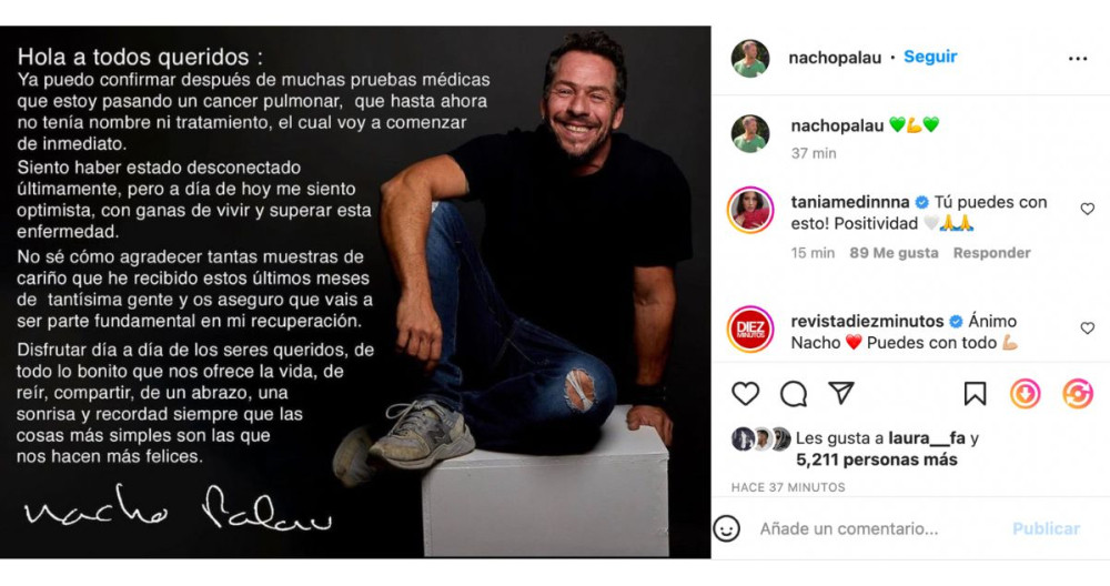 Publicación de Nacho Palau en su perfil de Instagram / @nachopalau