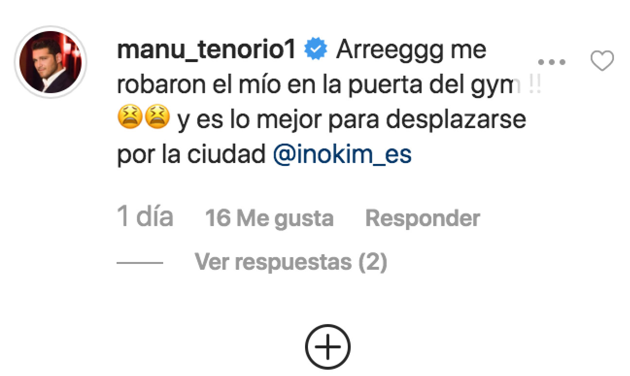 Manu Tenorio denuncia en las redes sociales el robo de su patinete eléctrico / INSTAGRAM