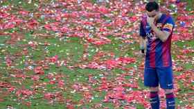 Xavi Hernández despidiéndose del Camp Nou hace cinco años / Redes