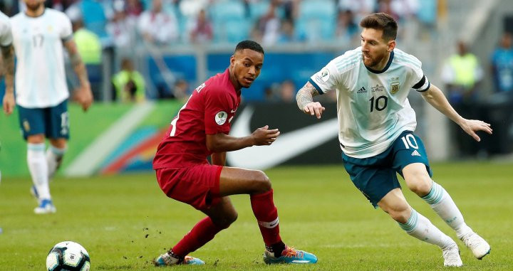 Una foto de Leo Messi durante el partido ante Catar / EFE