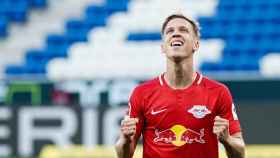 Dani Olmo celebra un gol con el Red Bull Leipzig / EFE