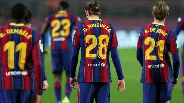 Óscar Mingueza y Frenkie De Jong ante el Athletic de Bilbao en el Camp Nou / FC BARCELONA