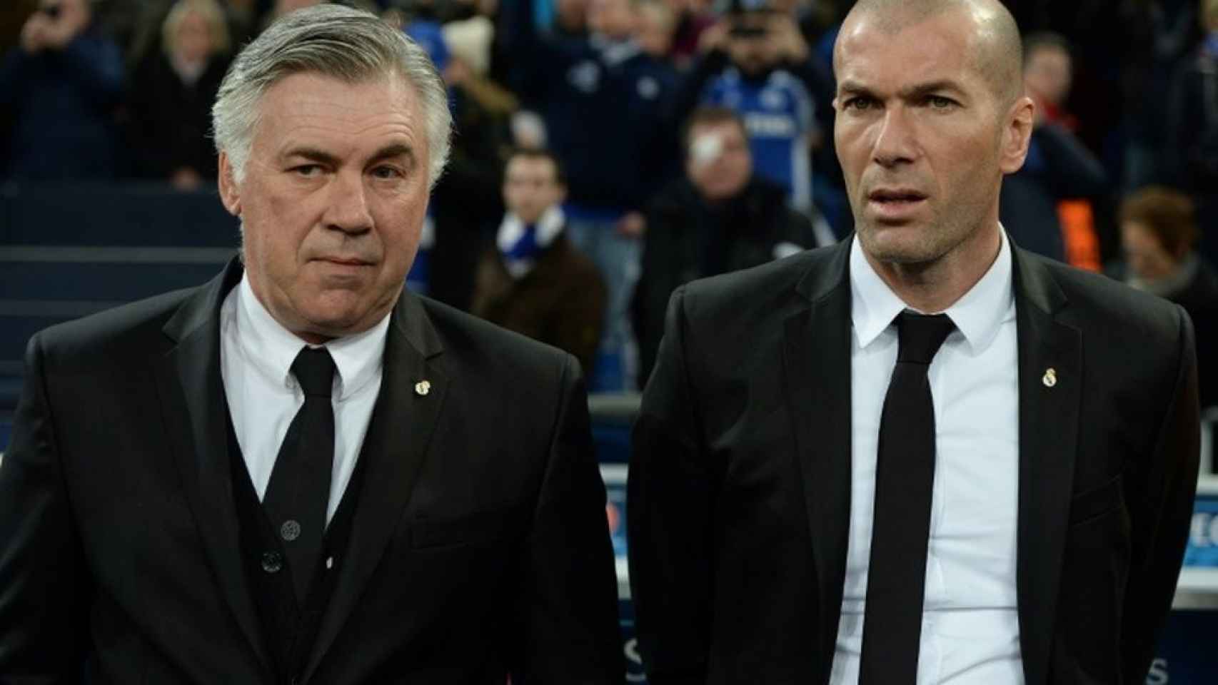 Ancelotti y Zidane en el banquillo del Madrid / EFE