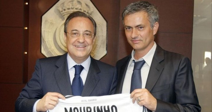 Florentino en la presentación de Mourinho / Real Madrid