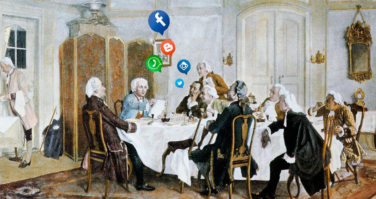 Kant con amigos, incluidos Christian Jakob Kraus, Johann Georg Hamann, Theodor Gottlieb von Hippel y Karl Gottfried Hagen / WSIMAG