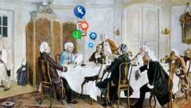 Kant con amigos, incluidos Christian Jakob Kraus, Johann Georg Hamann, Theodor Gottlieb von Hippel y Karl Gottfried Hagen / WSIMAG