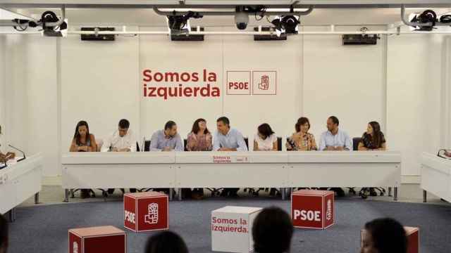 Pedro Sánchez en la reunión de la comisión ejecutiva del PSOE de hoy / EUROPA PRESS