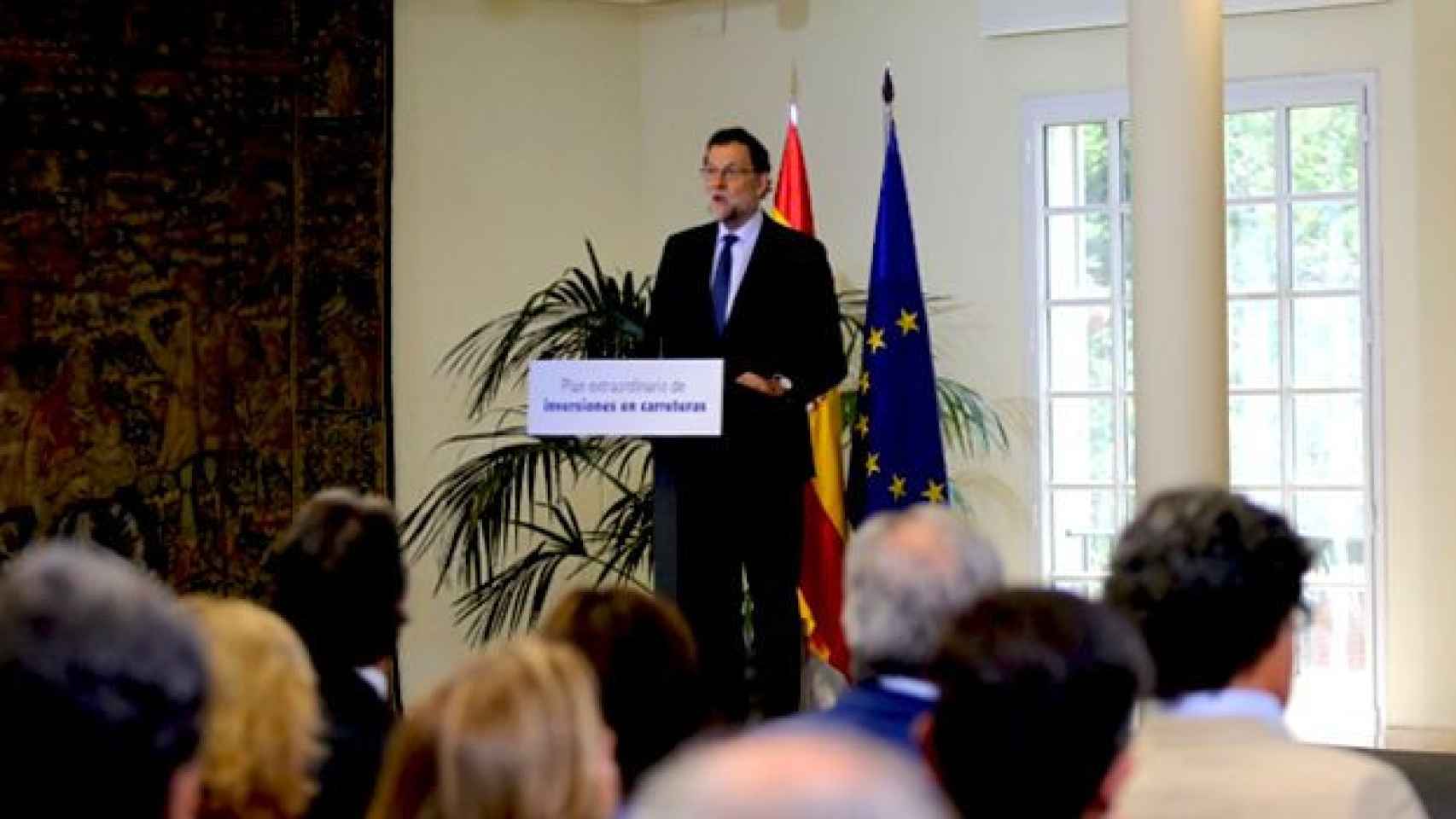 Mariano Rajoy, presidente del Gobierno, en la presentación del Plan Extraordinario de Inversiones en Carreteras / CG