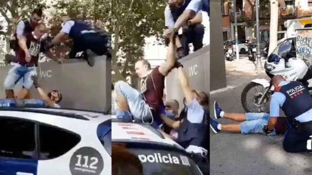 Agentes de Mossos d'Esquadra rescatan a un hombre tras dos horas encerrado en un lavabo / OBSERVER BCN