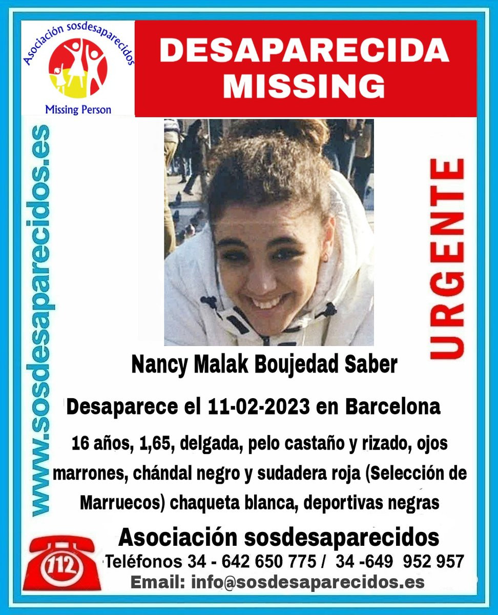 Nancy Malak está desaparecida desde el 11 de febrero / SOS DESAPARECIDOS