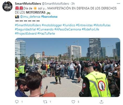 Concentración de motoristas en Barcelona / TWITTER