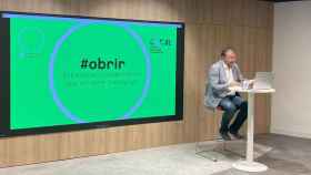 Quirze Salomó, presidente ejecutivo del Centro Blockchain de Cataluña, durante la presentación del proyecto #Obrir / EP