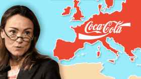 Sol Daurella, la presidenta de Coca-Cola European Partners, en una imagen de archivo de 2015 y el mapa de la nueva macroembotelladora / FOTOMONTAJE DE CG