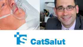 David Elvira (d), director del CatSalut, y un paciente de oxigenoterapia / FOTOMONTAJE DE CG