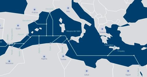 Mapa del cable submarino Medusa que construirá la compañía AFR-IX telecom / CEDIDA