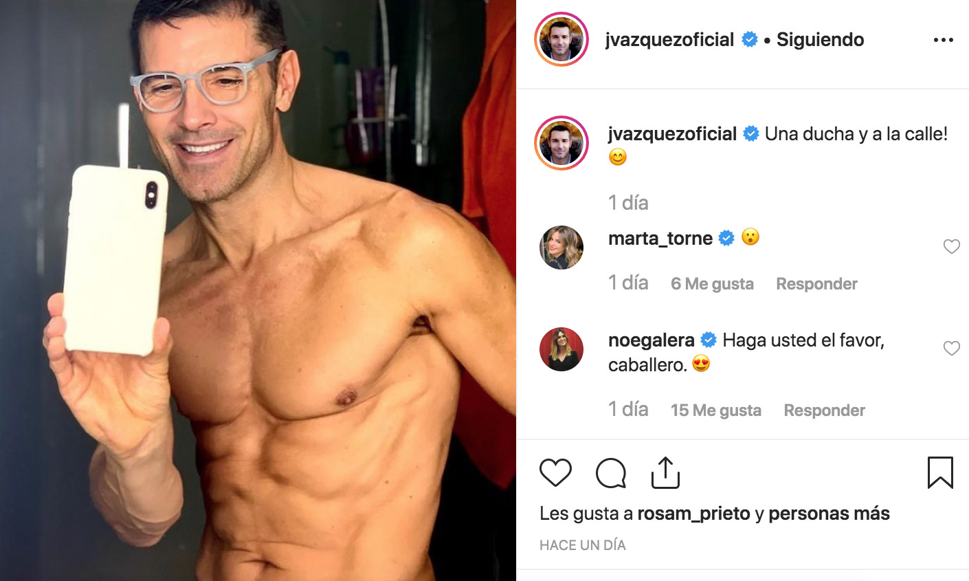 Jesús Vázquez se fotografía desnudo en sus redes sociales / INSTAGRAM