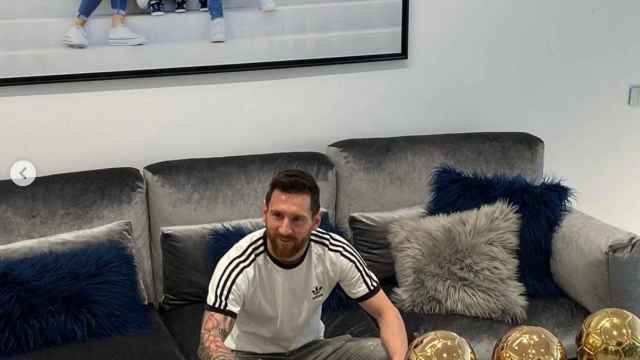 Leo Messi con sus Balones de Oro