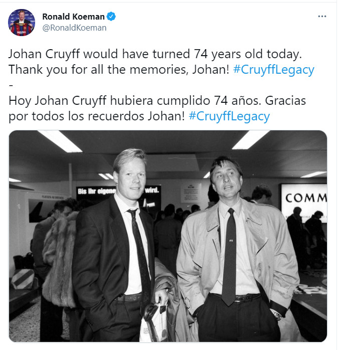Homenaje de Koeman a Cruyff | REDES