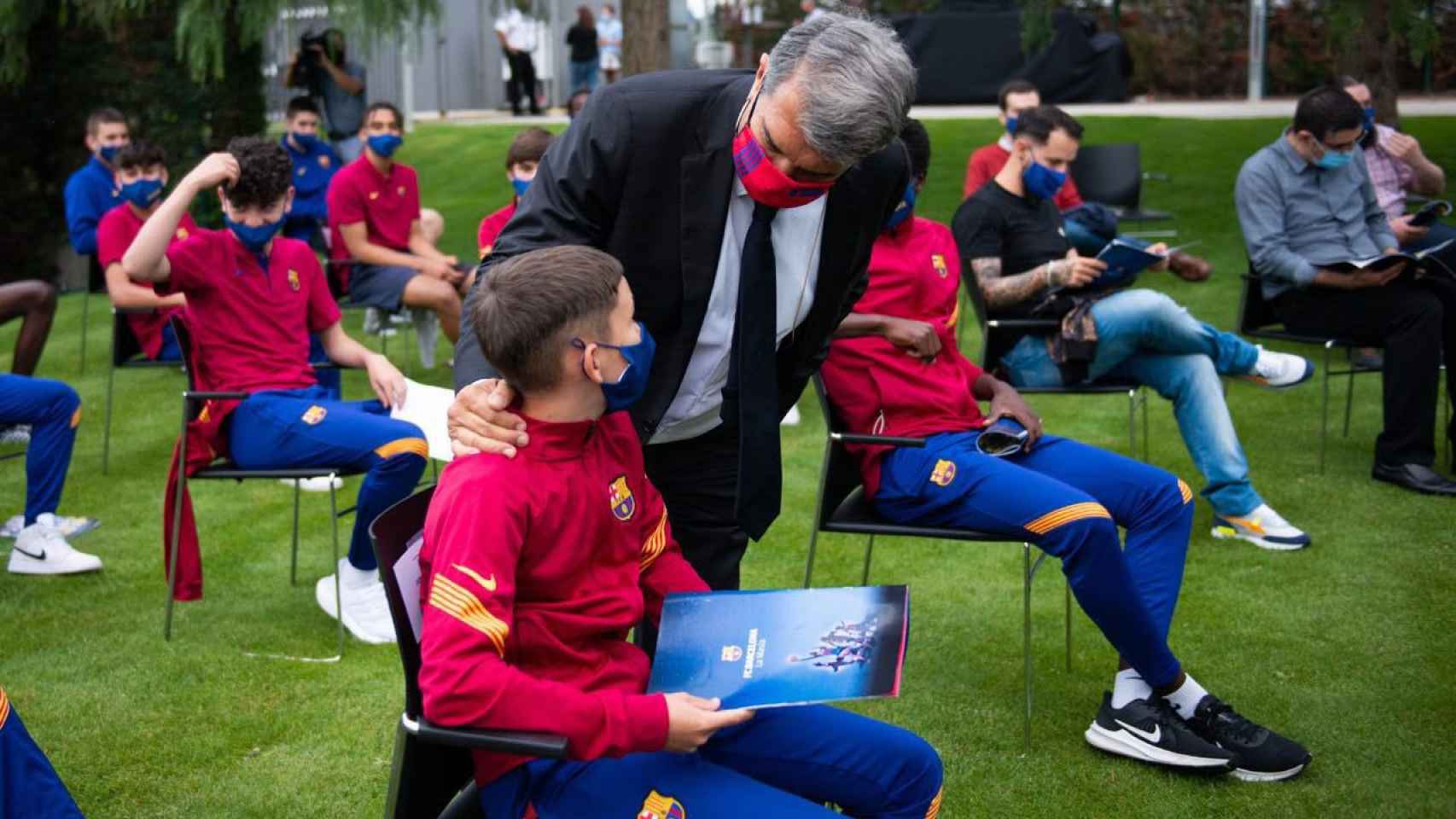 Laporta en un acto de La Masía / FC Barcelona