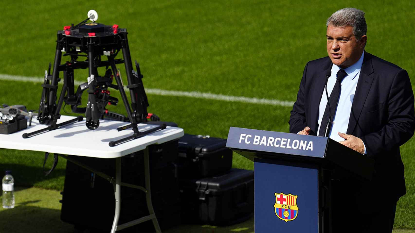 Joan Laporta, durante un acto del Barça en el Camp Nou, habla sobre el caso Negreira / EFE
